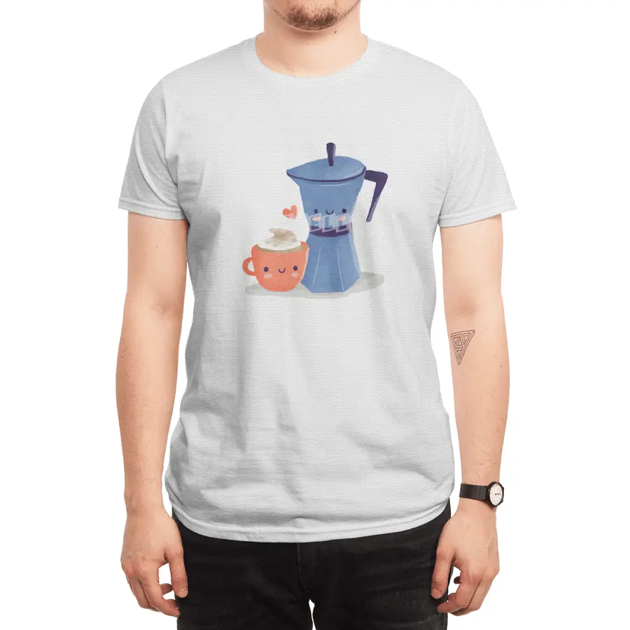 Cute coffee couple illustration Spor T-Shirt