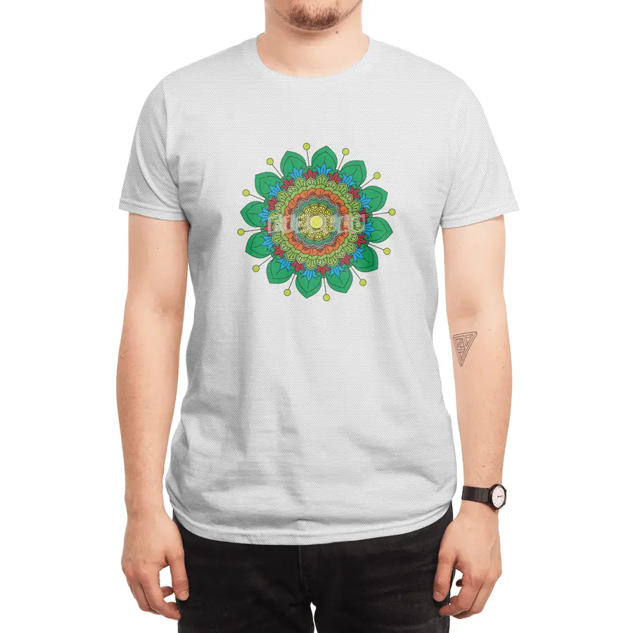 Beautiful ornate vintage vector colours mandala illustration for anti stress coloring books Spor T-Shirt