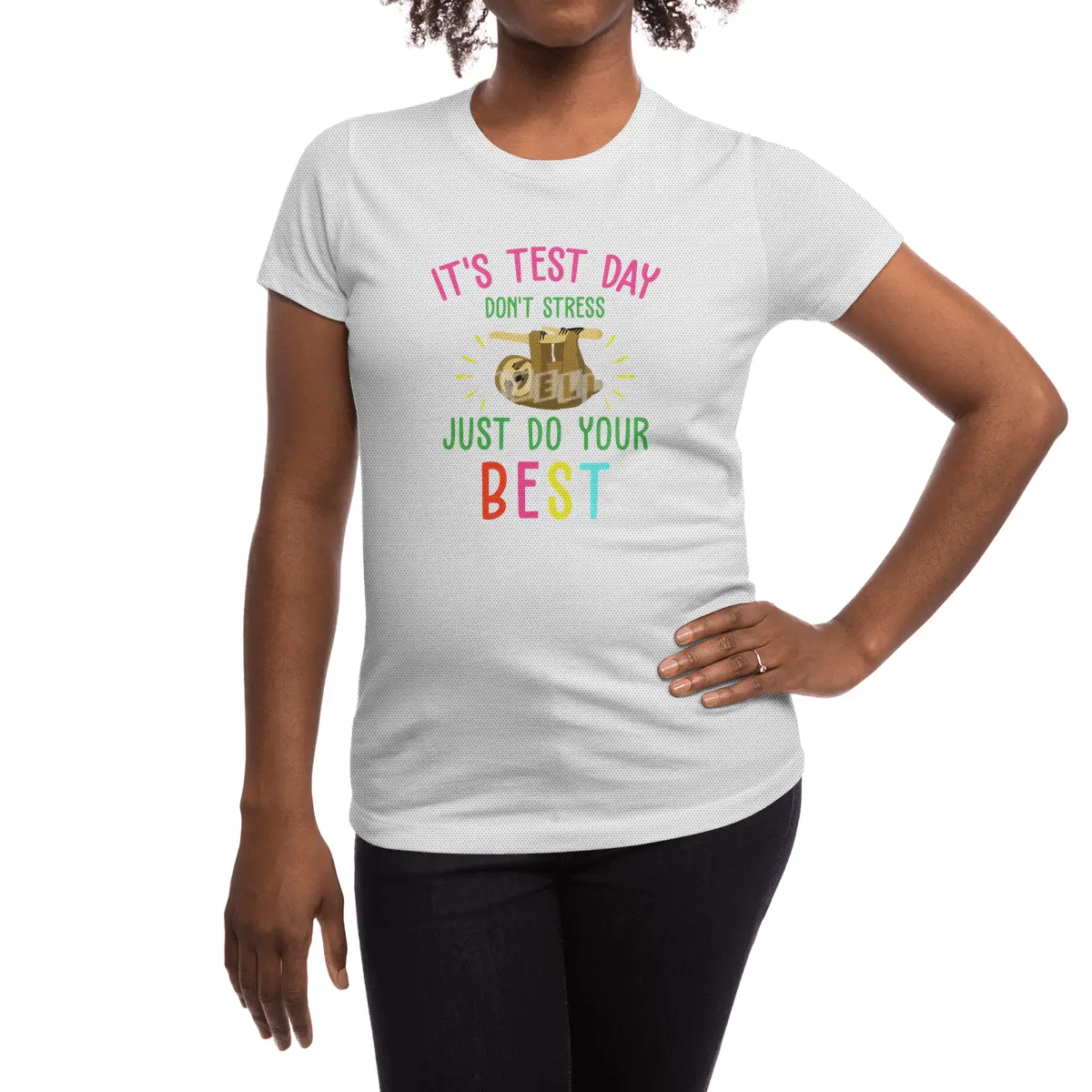 it is test day dont stress just do your best sloth Spor T-Shirt
