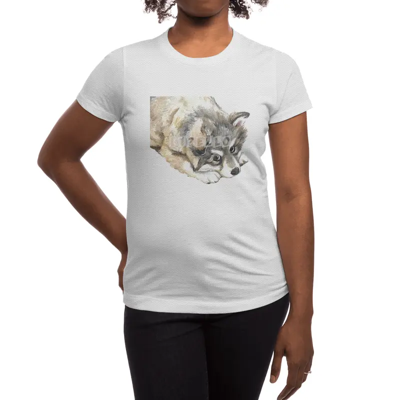 Small Puppy Dog Watercolor Painting Spor T-Shirt
