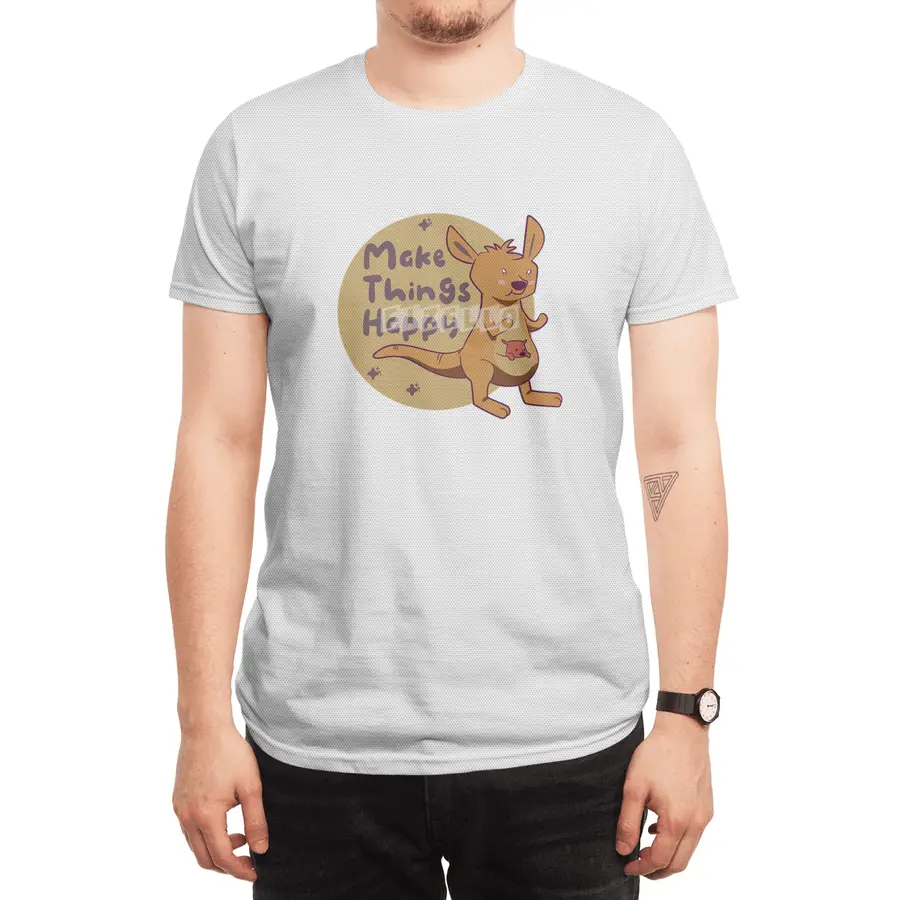 Make things happy Kawaii funny cute kangaroo brown Spor T-Shirt