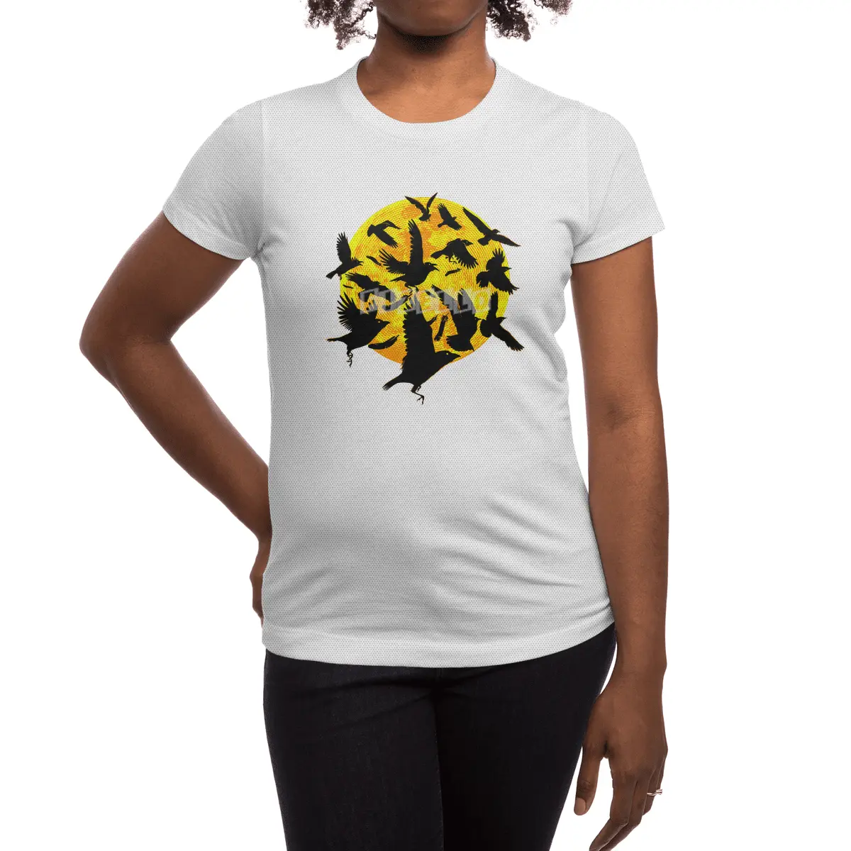 black birds flock in the dead of night Spor T-Shirt