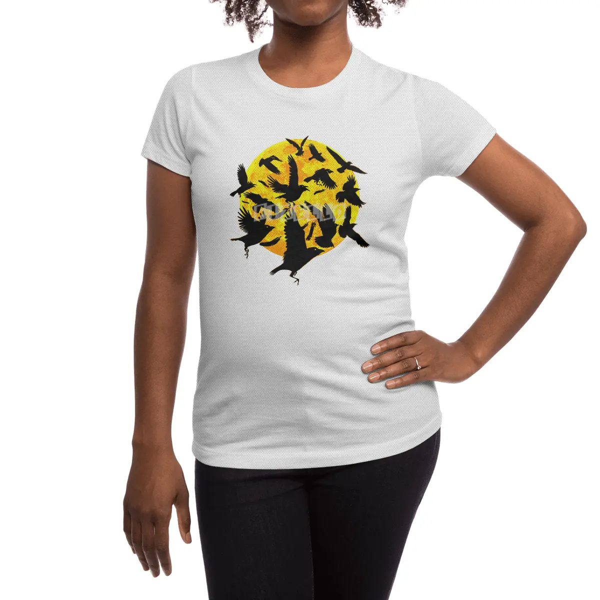 black birds flock in the dead of night Spor T-Shirt
