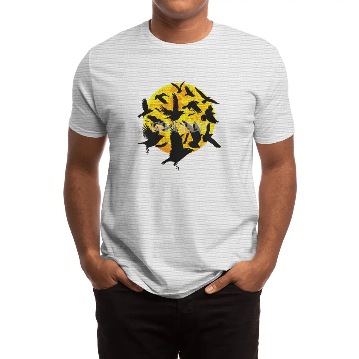 black birds flock in the dead of night Spor T-Shirt