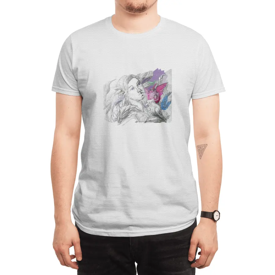 Fairy with The Birds of Paradise Original Drawing by Alice CCI Spor T-Shirt
