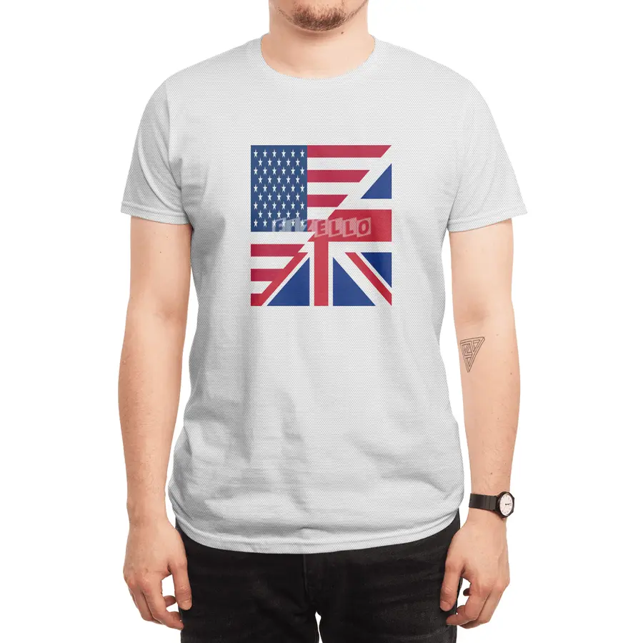 American & United Kingdom Flags Spor T-Shirt