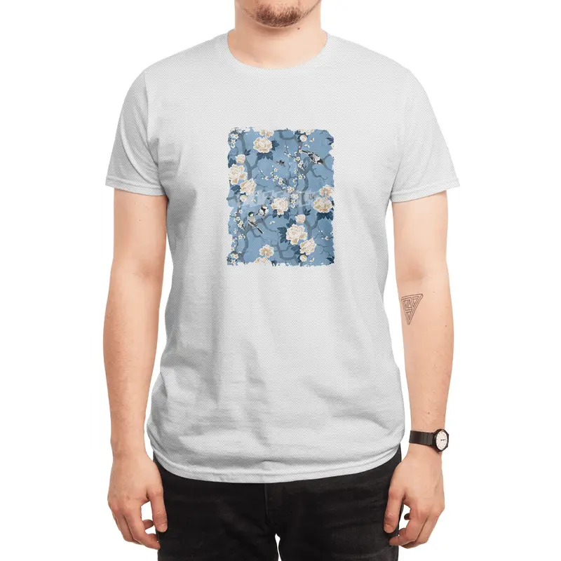 Chinoiserie birds classic blue Spor T-Shirt
