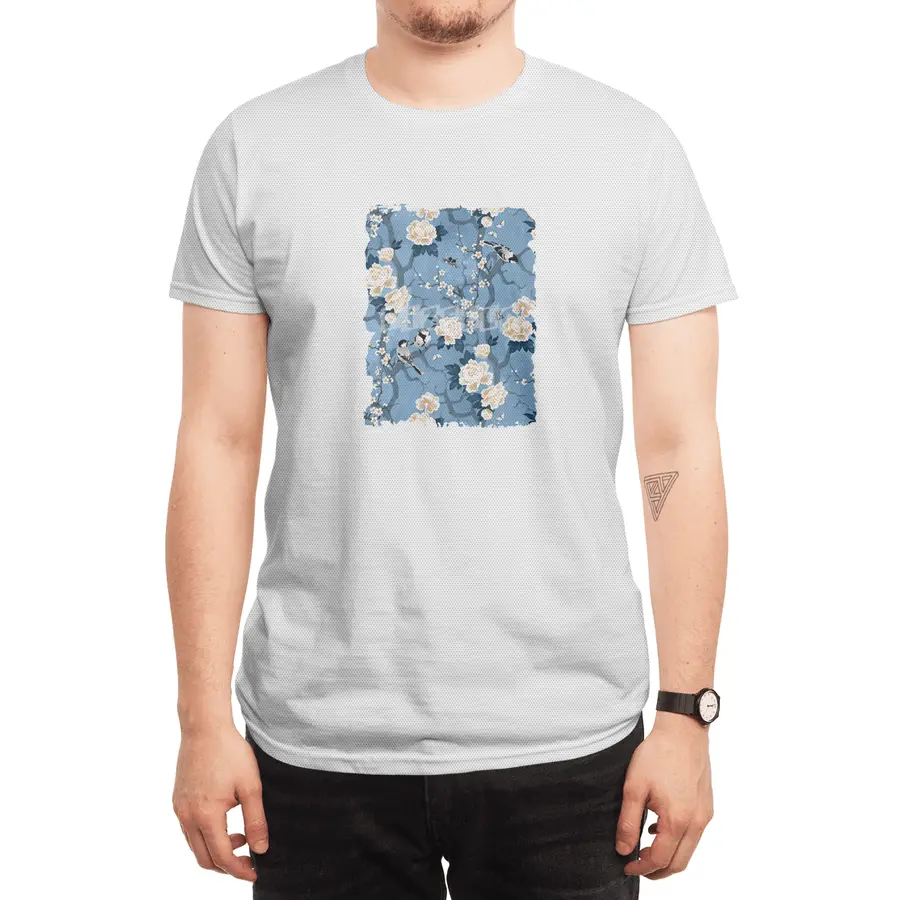 Chinoiserie birds classic blue Spor T-Shirt