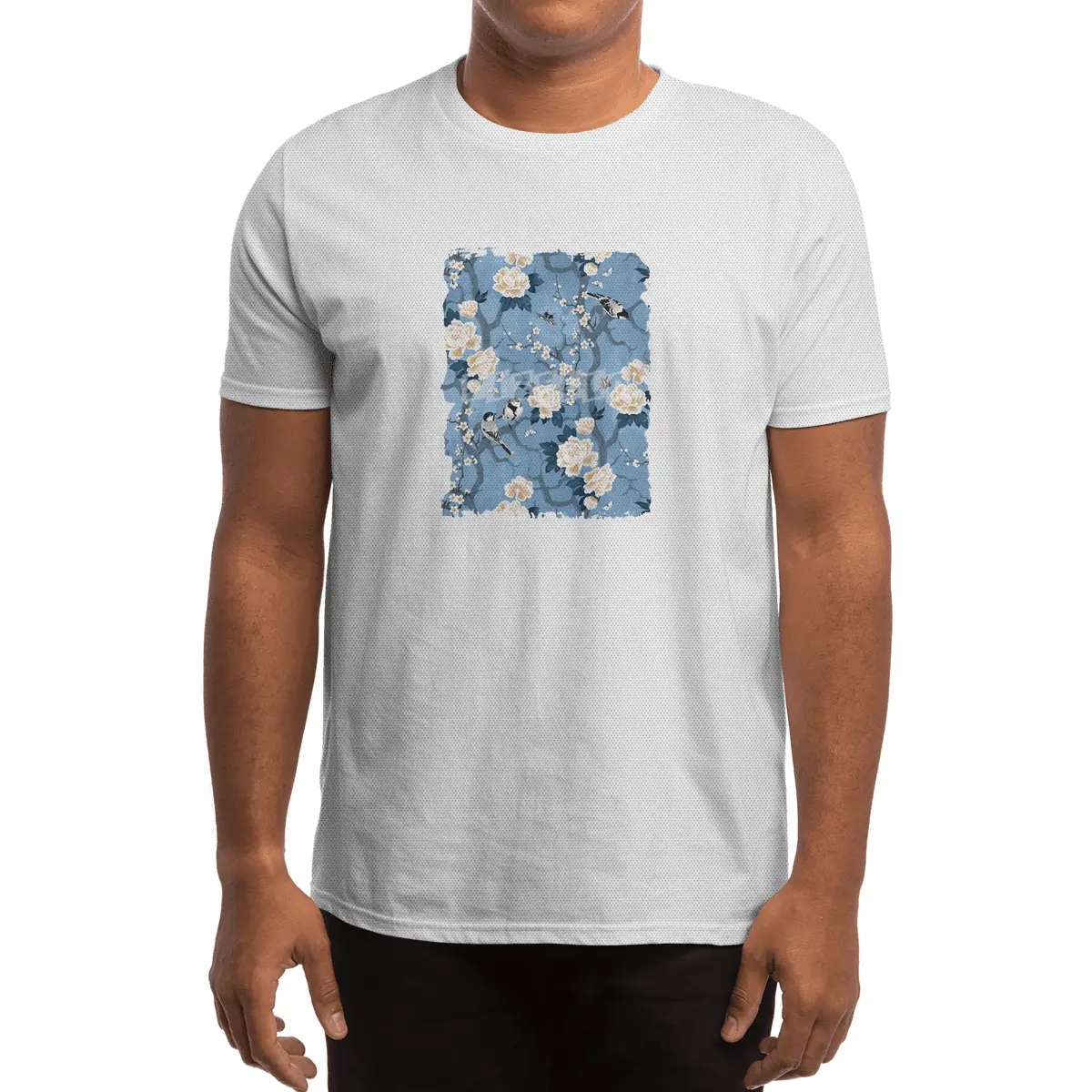 Chinoiserie birds classic blue Spor T-Shirt