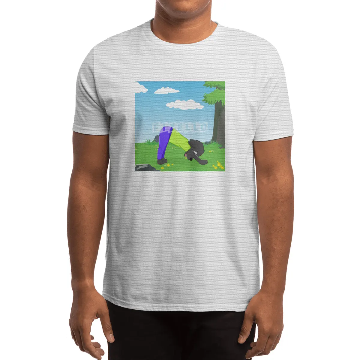 Black Labrador Retriever Spotlights the Yoga Downward Facing Dog Pose Spor T-Shirt