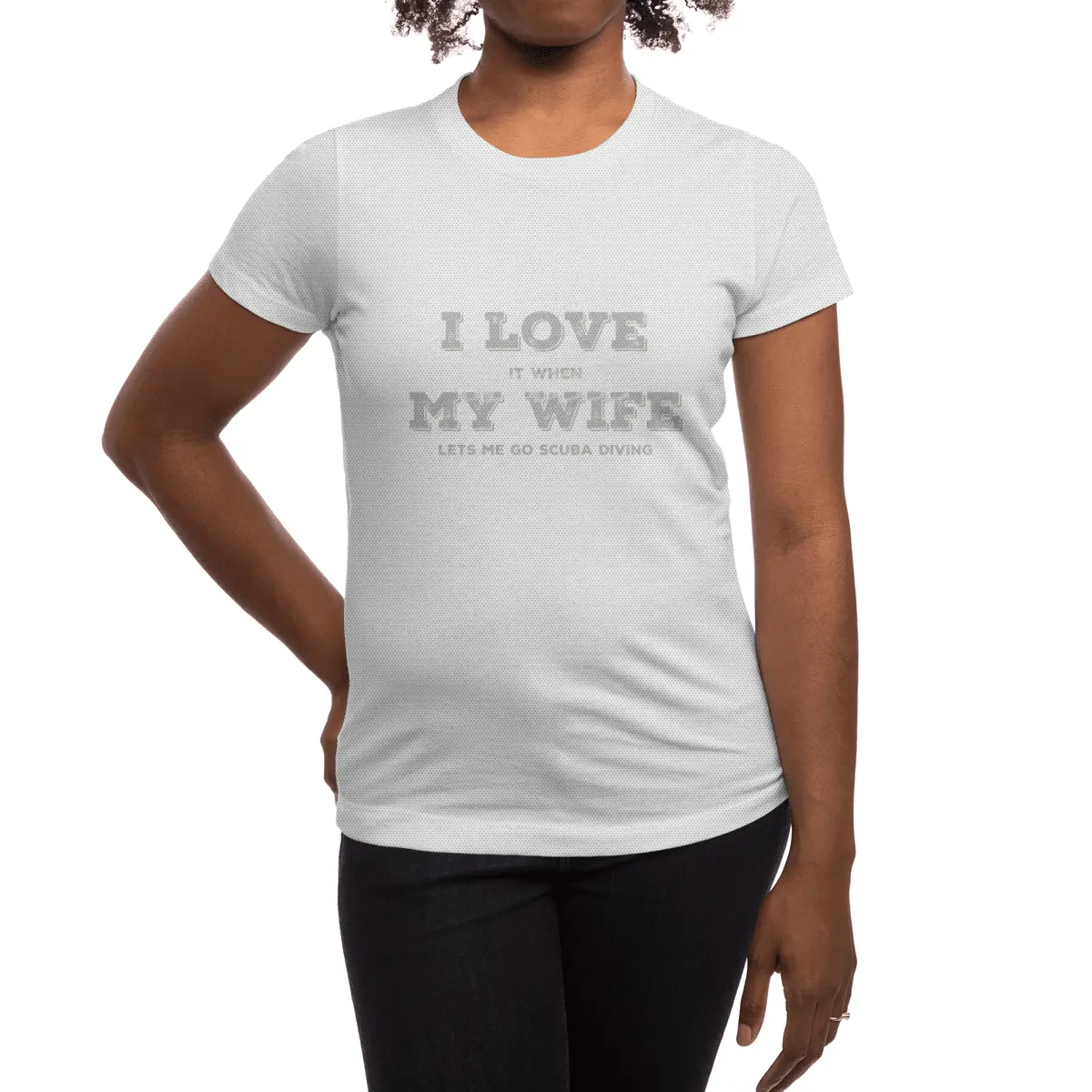 I Love My Wife - Scuba Diving Spor T-Shirt