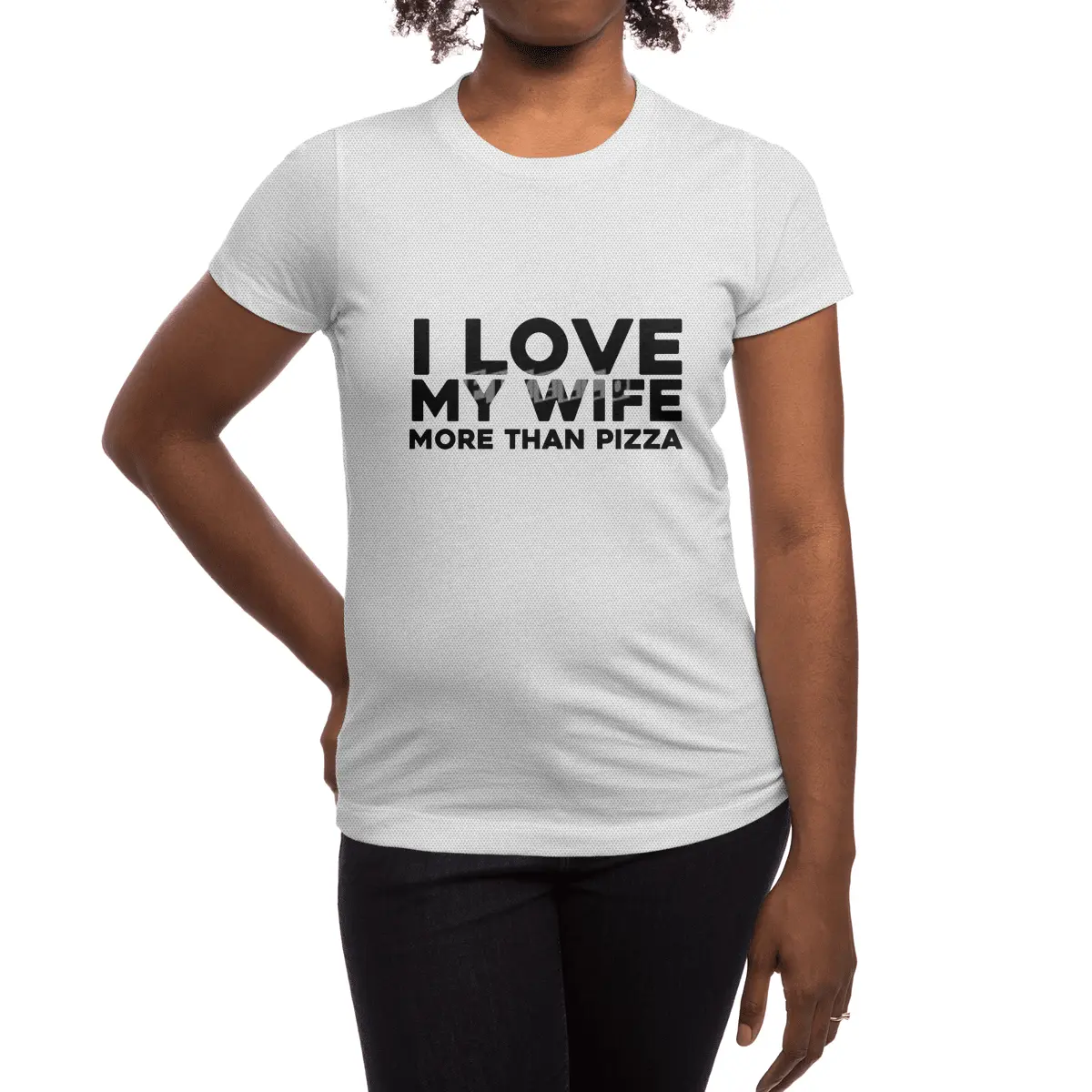 I love my wife more than pizza Spor T-Shirt