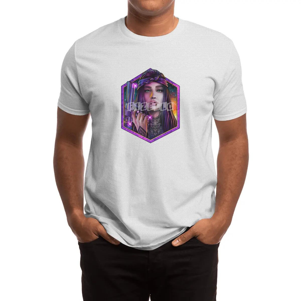 Badass girl with gun Spor T-Shirt