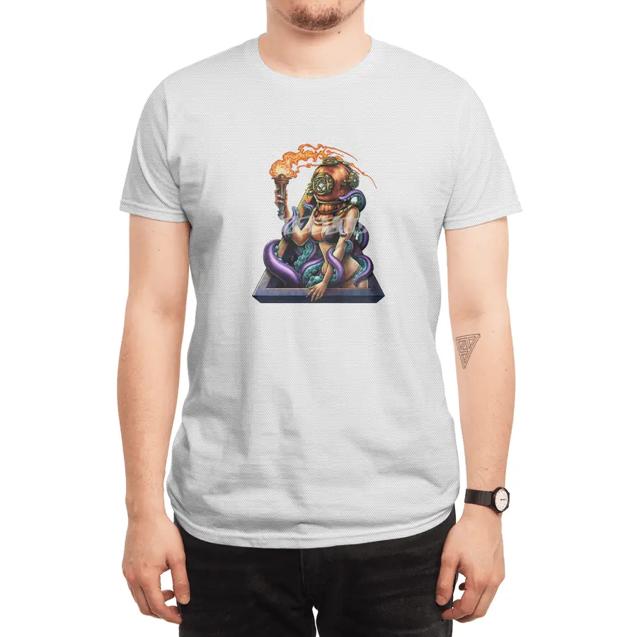 Vintage Scuba Diver Girl and Octopus Spor T-Shirt