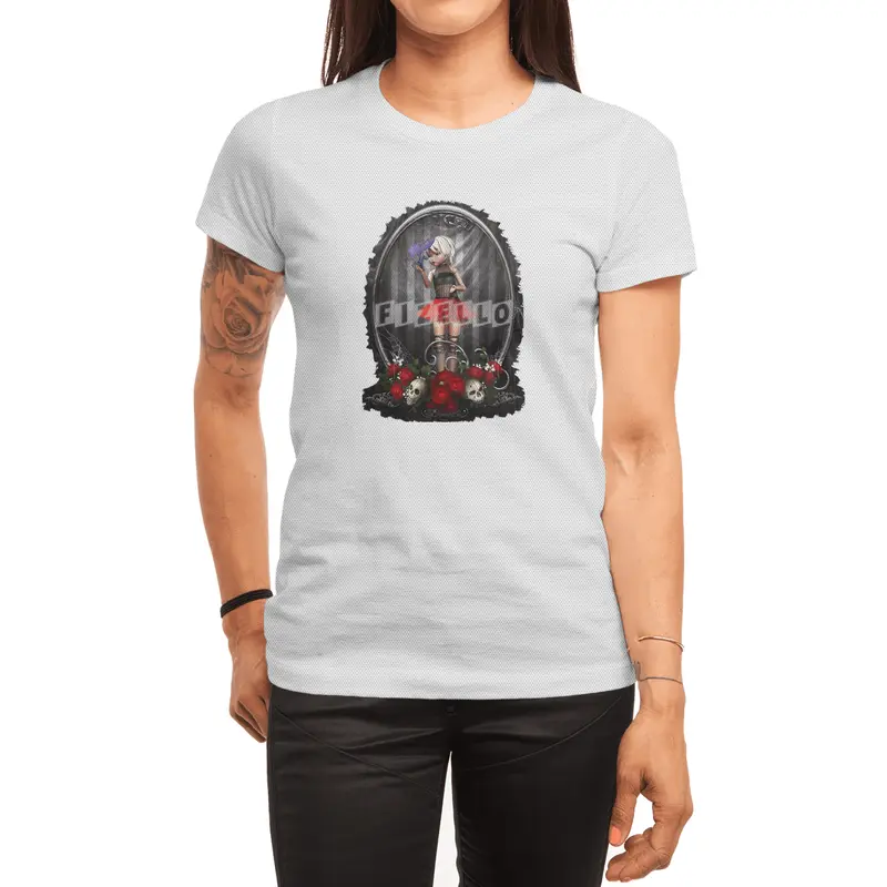 Goth Fashion Girl - Skulls and Roses Spor T-Shirt