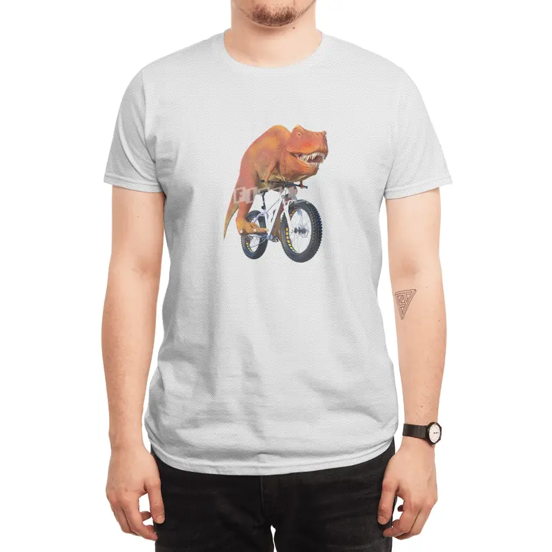 T Rex Bike Rider Spor T-Shirt