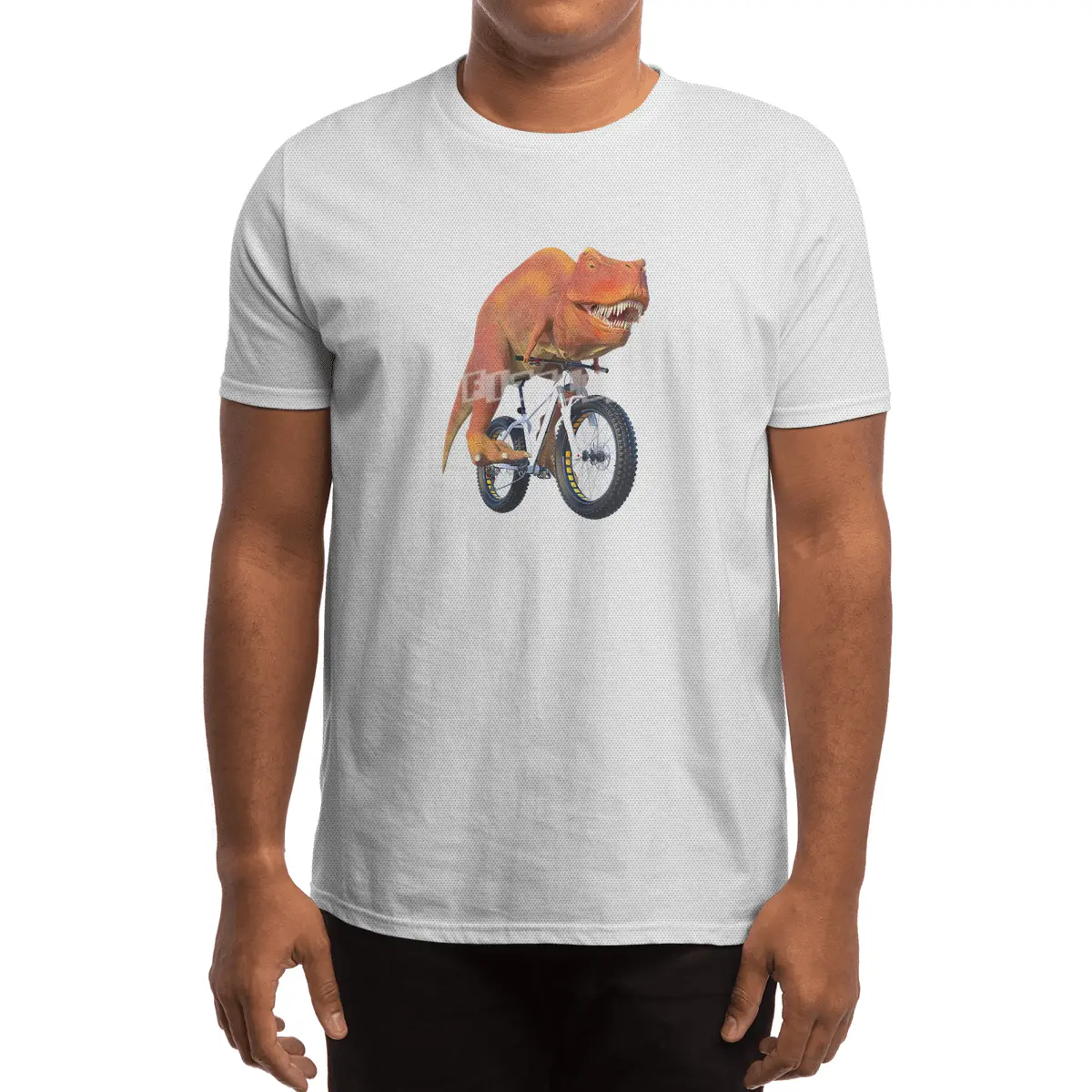 T Rex Bike Rider Spor T-Shirt