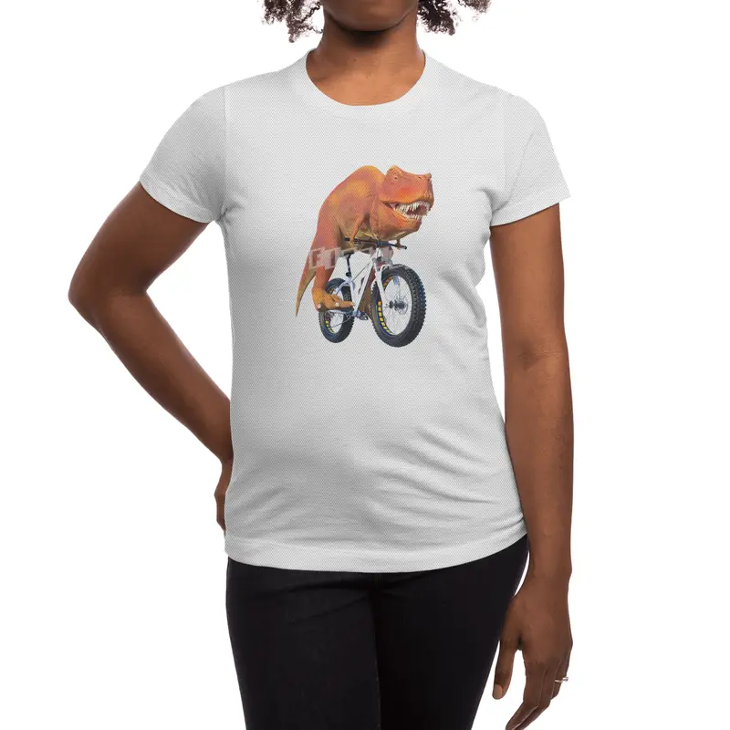 T Rex Bike Rider Spor T-Shirt