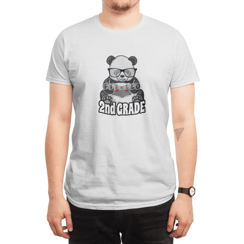 2nd Grade Back To School Panda Book Reader Teacher Heart Spor T-Shirt