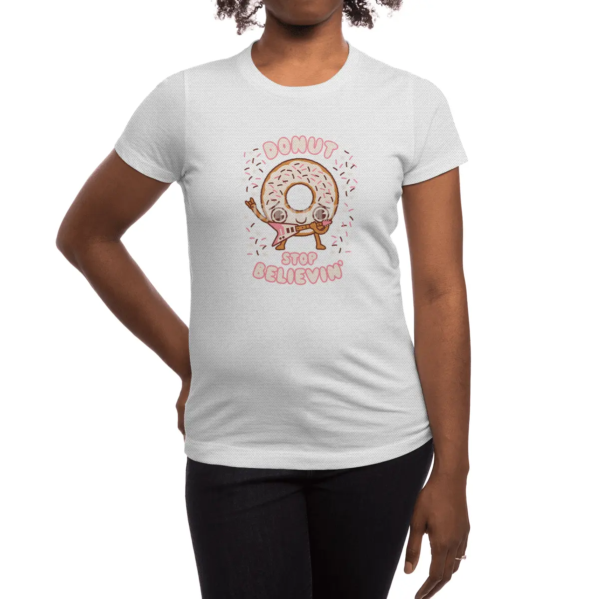 Donut Stop Believin - Kawaii style cute funny musical Spor T-Shirt