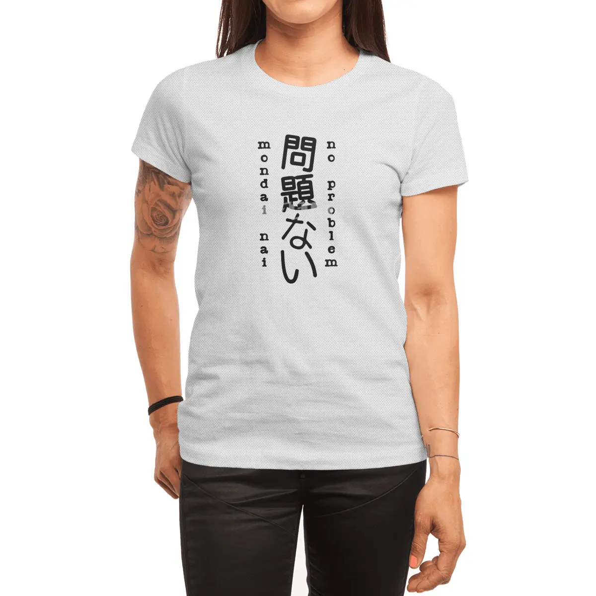 No Problem - Mondai Nai - Japanese Kanji Characters - Language Typography Spor T-Shirt