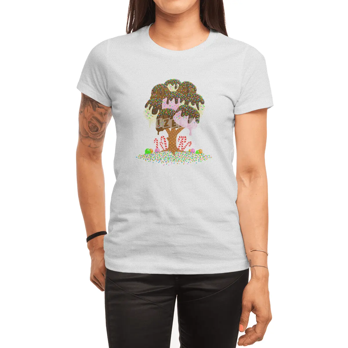 Sweet Ice Cream Tree Candy Painting Spor T-Shirt