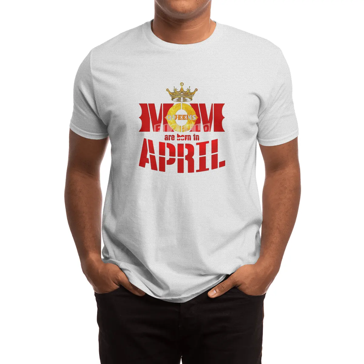 Mom mother Queens are born in april Spor T-Shirt