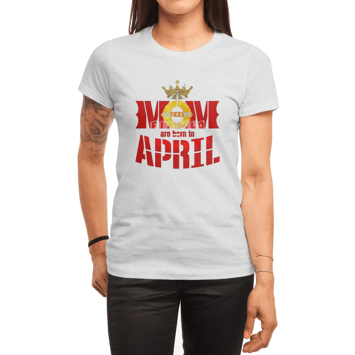 Mom mother Queens are born in april Spor T-Shirt