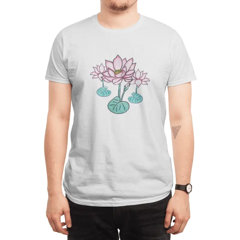 Beautiful Hand Drawn Lotus Flowers Spor T-Shirt