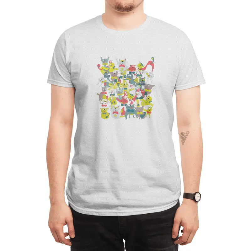 Funny doodle colorful cats.Seamless pattern with funny hand drawn cats Spor T-Shirt