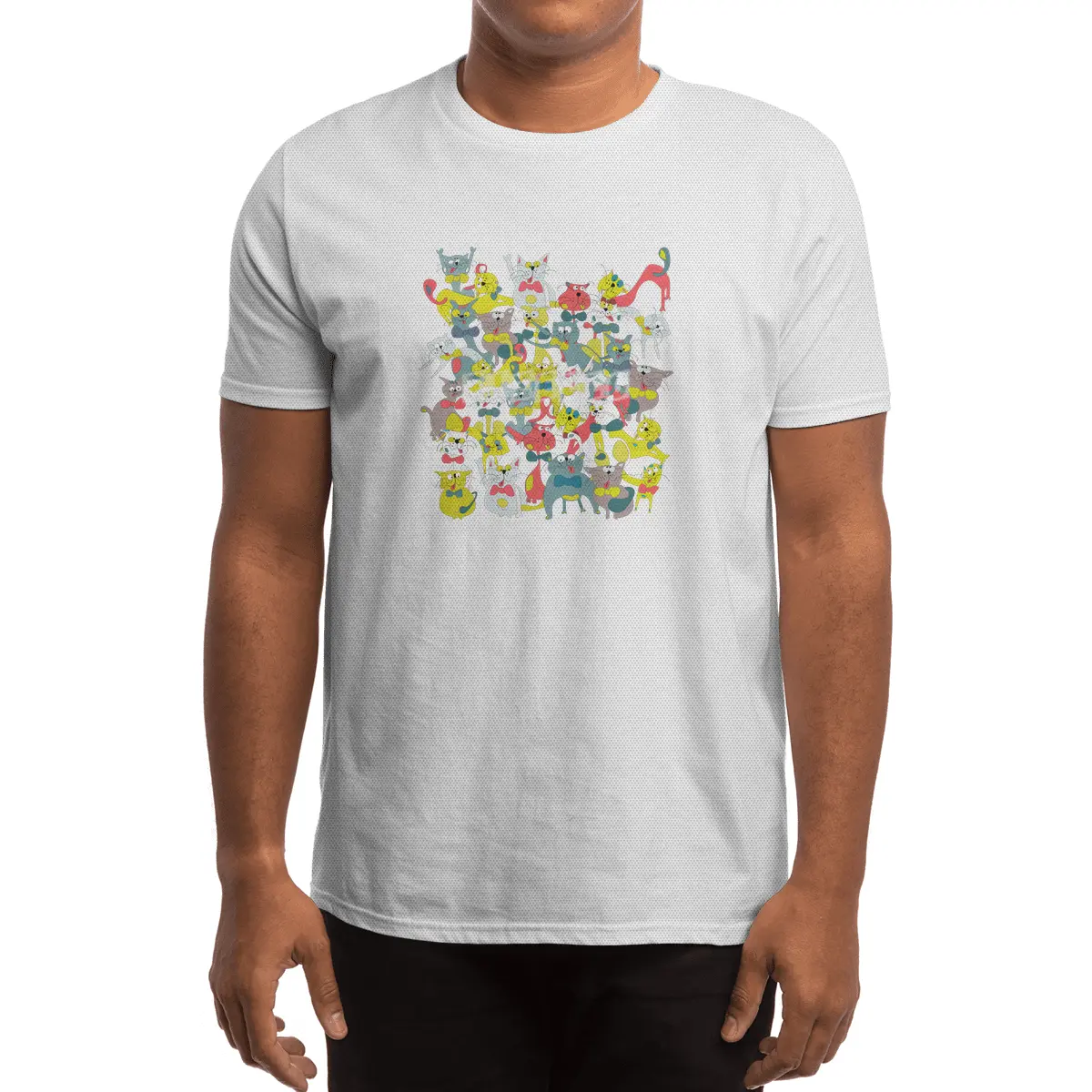 Funny doodle colorful cats.Seamless pattern with funny hand drawn cats Spor T-Shirt