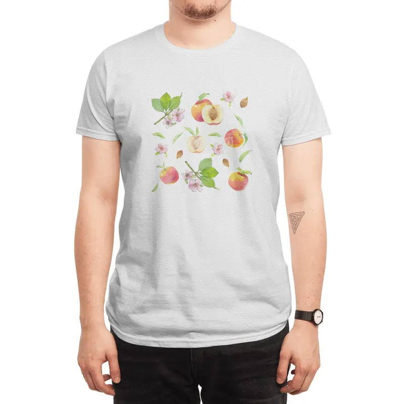 Peach fruit watercolor - Hand drawn ripe fruits Spor T-Shirt