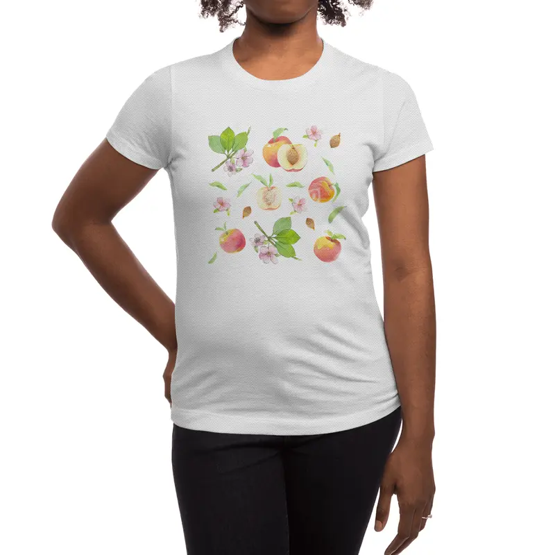 Peach fruit watercolor - Hand drawn ripe fruits Spor T-Shirt