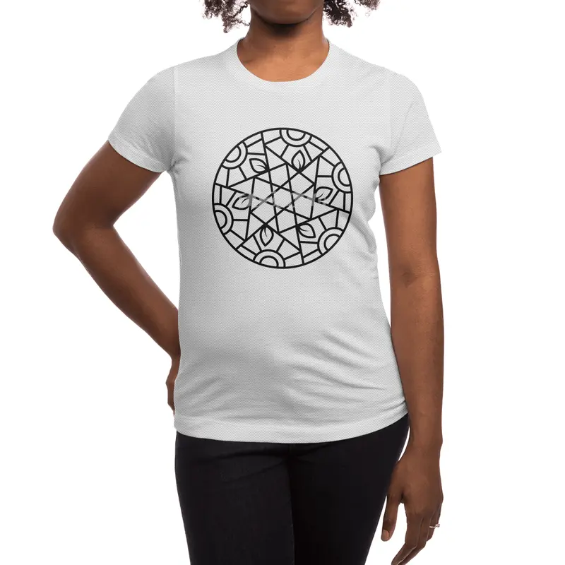 Black and white mandala vector isolated on white. Vector hand drawn circular decorative element. Spor T-Shirt