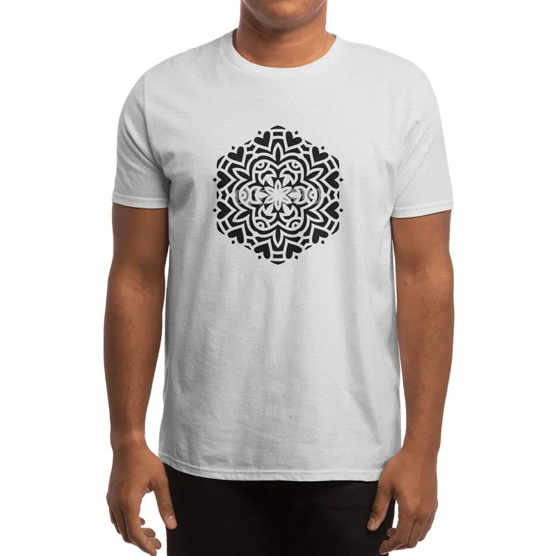 Black isolated ethnic mandala design. Anti-stress coloring page for adults. Hand drawn illustration. Spor T-Shirt