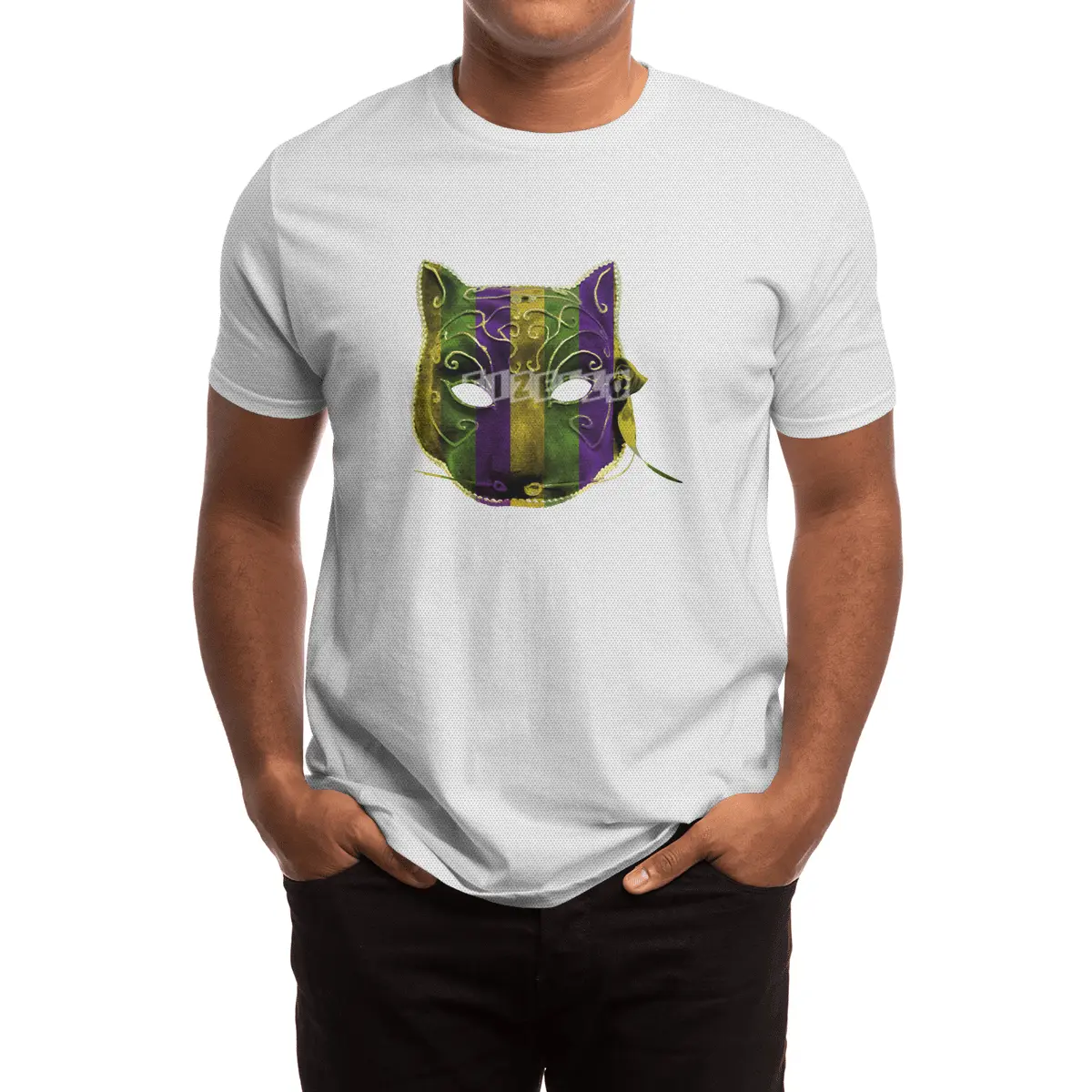 Catwoman Mardi Gras Mask Spor T-Shirt