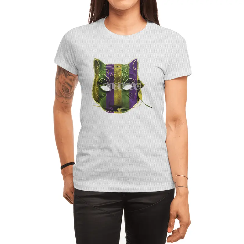 Catwoman Mardi Gras Mask Spor T-Shirt