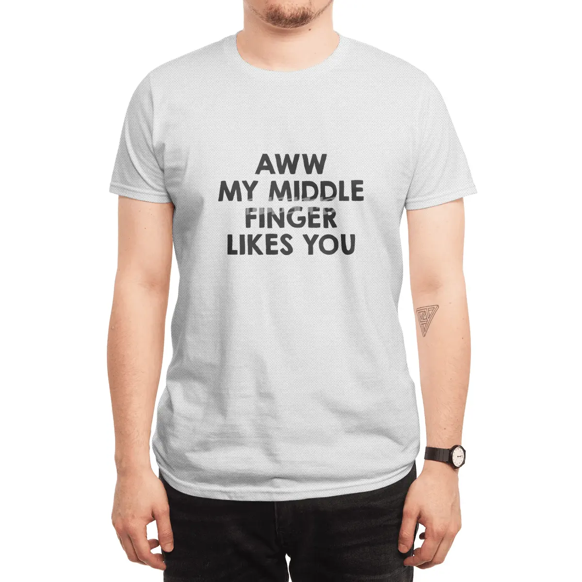 Awww.. My middle finger likes you Spor T-Shirt