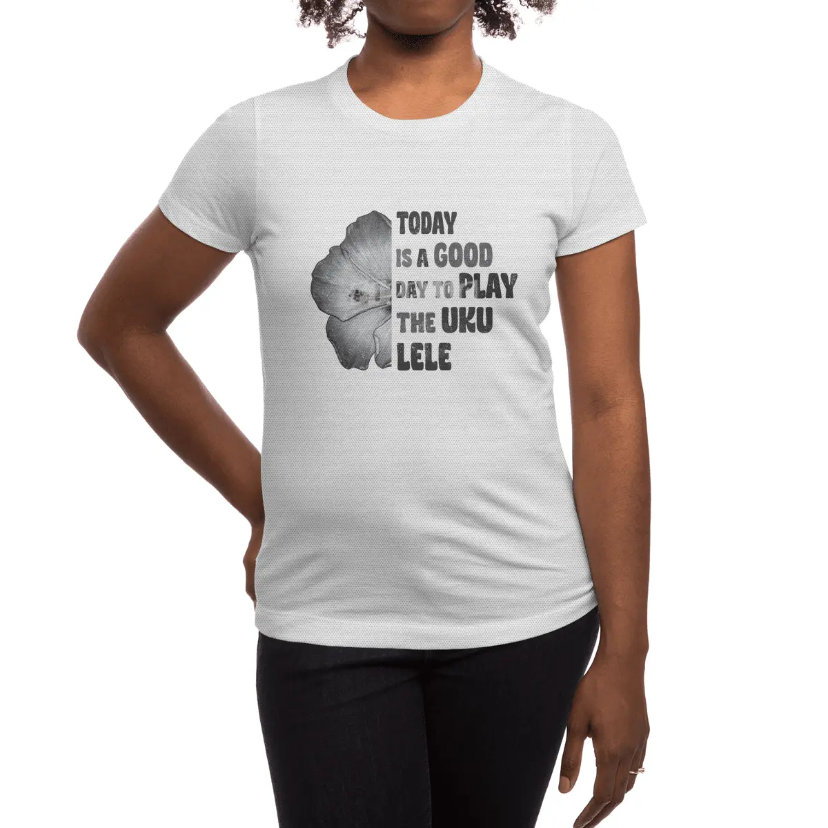 Today is a good day to play the Ukulele with Hibiscus Spor T-Shirt