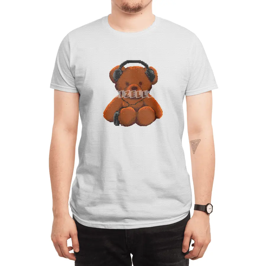 bear listen to music 8 bit Spor T-Shirt