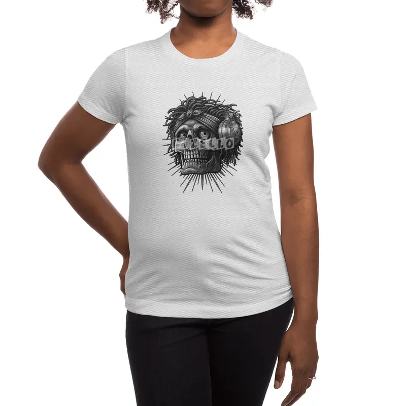 old school skull African hiphop music with Headphone Spor T-Shirt