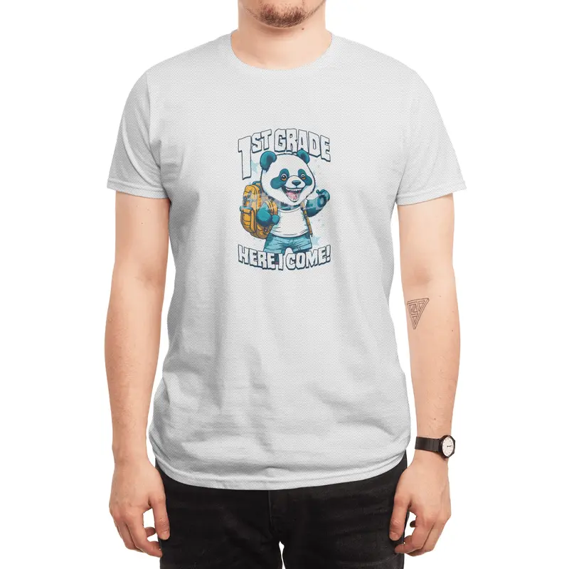 1st Grade Here I Come Back To First Day Of School Panda Spor T-Shirt