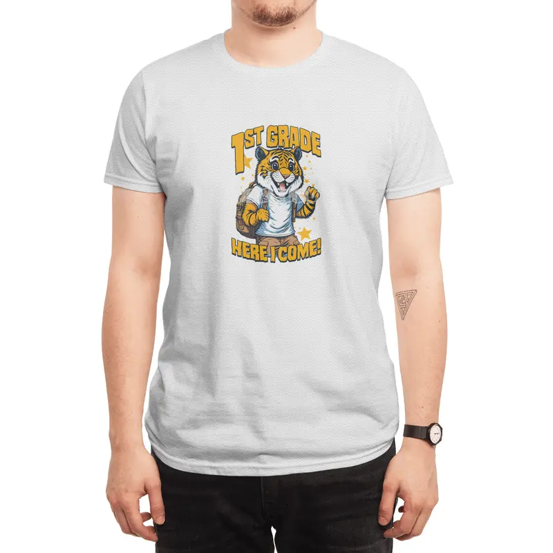 1st Grade Here I Come Back To First Day Of School Tiger Spor T-Shirt