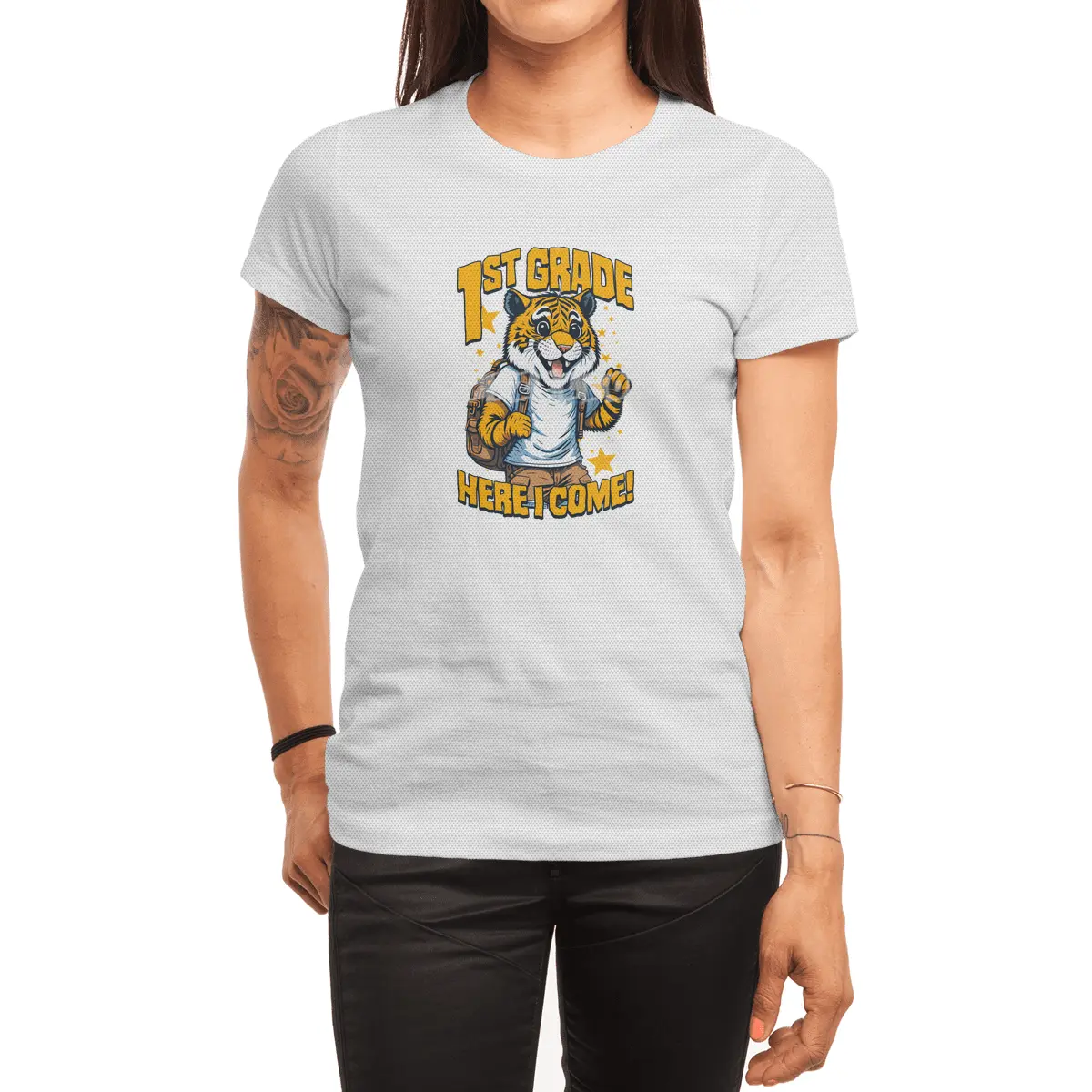 1st Grade Here I Come Back To First Day Of School Tiger Spor T-Shirt