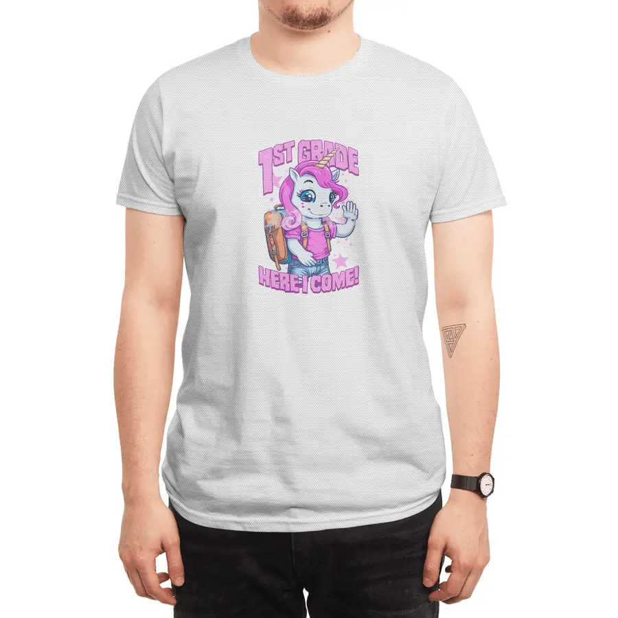 1st Grade Here I Come Back To First Day Of School Unicorn Spor T-Shirt