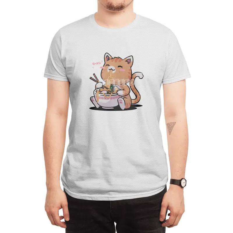 Cat Ramen Kawaii Neko Bowl Anime Otaku Caramel Cat Spor T-Shirt