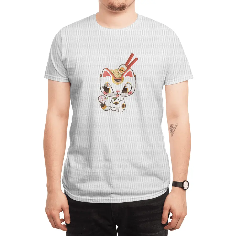 Lucky Ramen Cat Spor T-Shirt