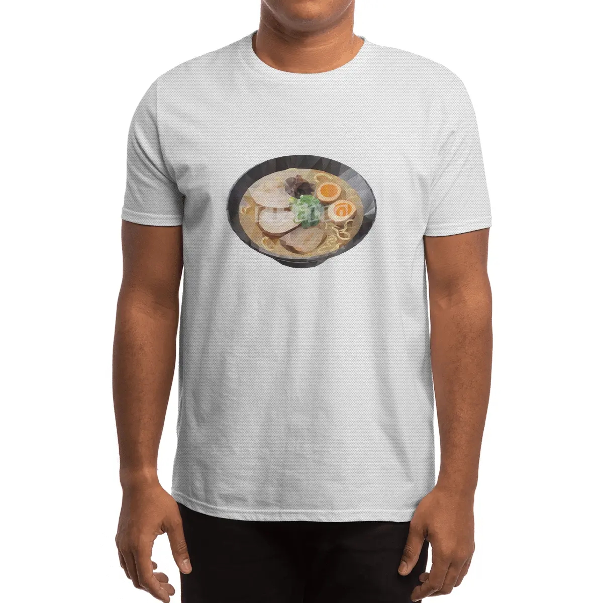 Japanese Tonkotsu Ramen Polygon Art Spor T-Shirt