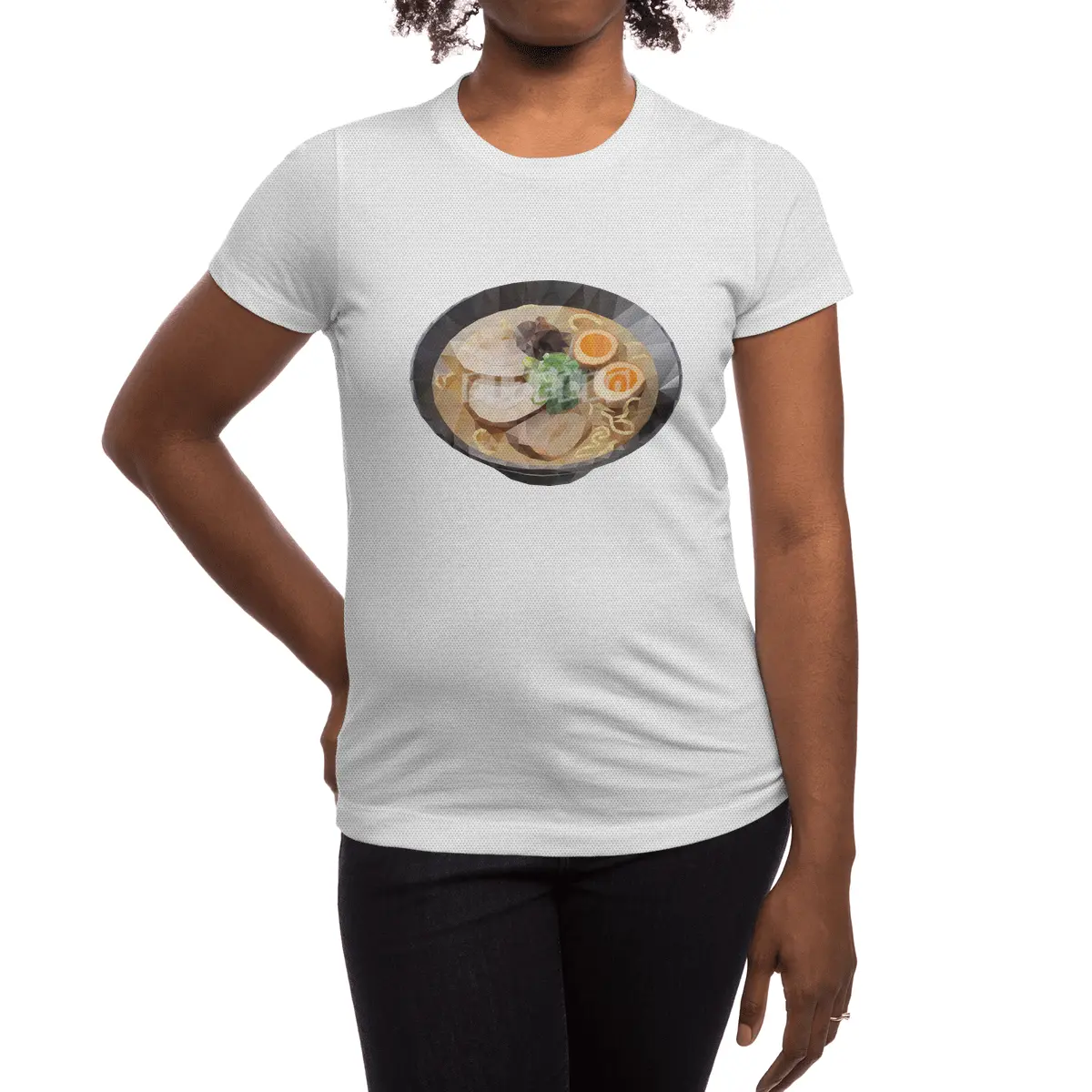 Japanese Tonkotsu Ramen Polygon Art Spor T-Shirt