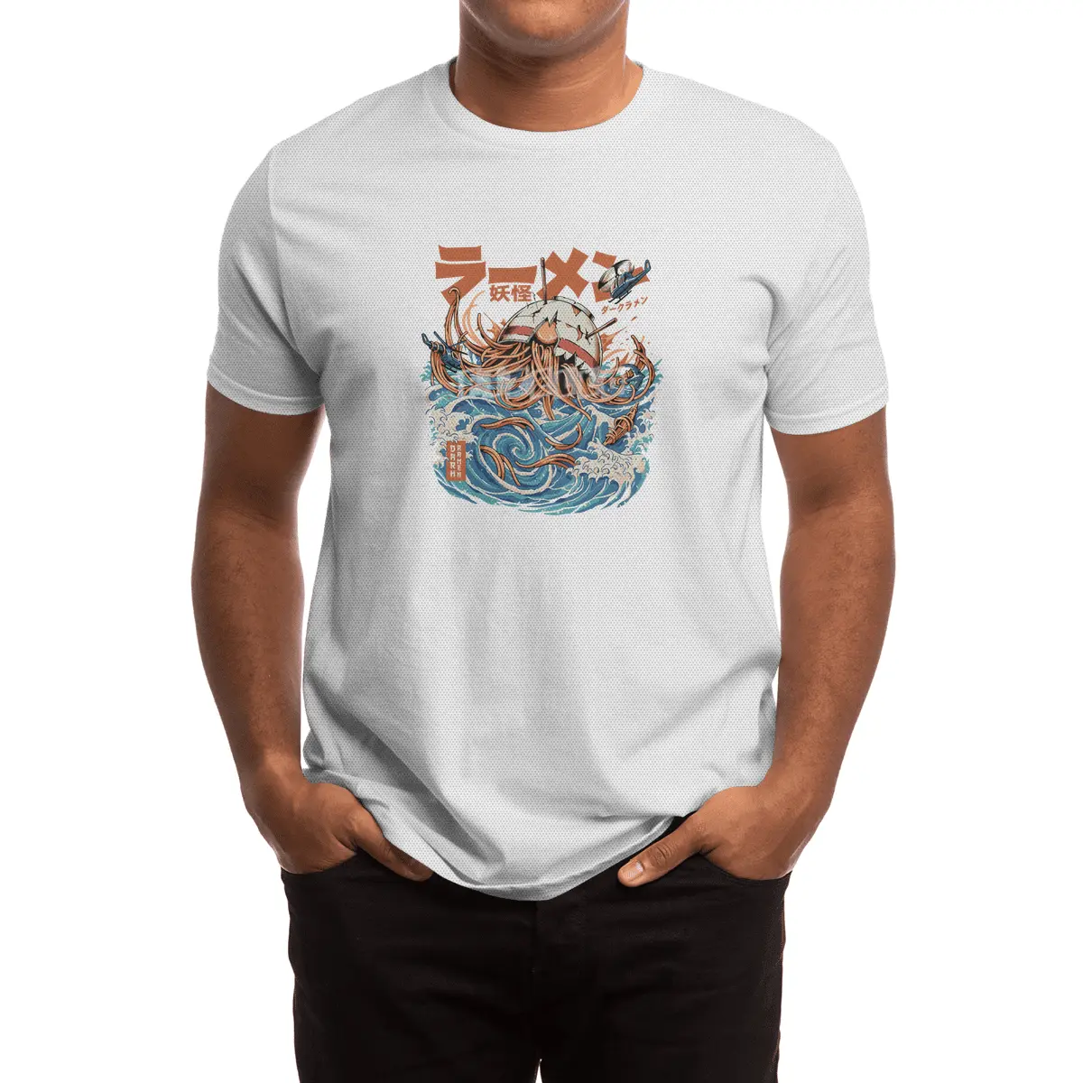 Black Dark Great Ramen off Kanagawa Spor T-Shirt